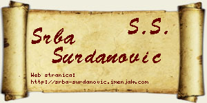 Srba Surdanović vizit kartica